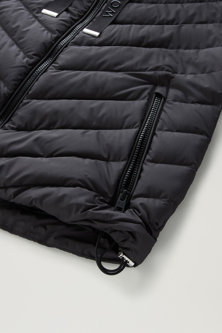 Microfibre Jacket with Chevron Quilting and Hood Black photo 5 | Woolrich
