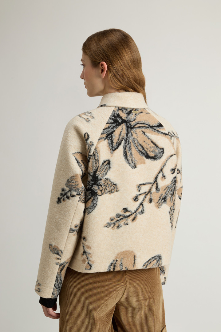Overshirt in Italian Wool-Blend with Floral Pattern Beige photo 3 | Woolrich