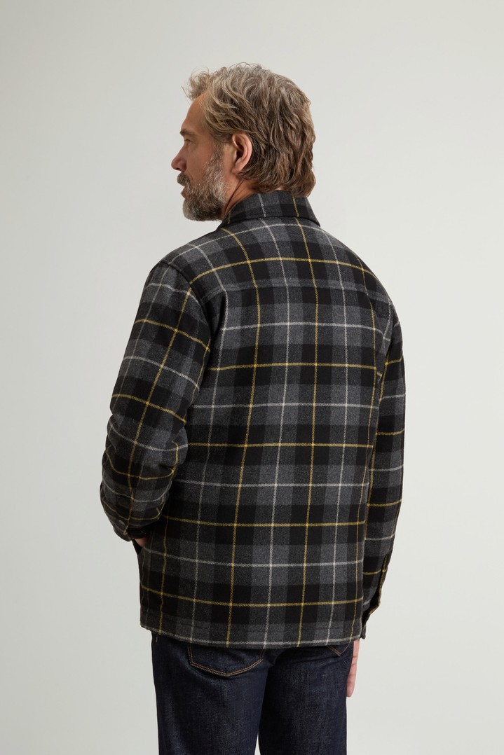 Alaskan Check Overshirt in Recycled Italian Wool Blend Gray photo 3 | Woolrich
