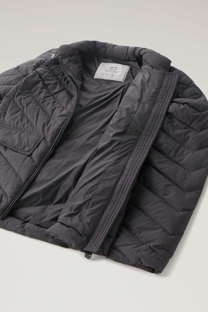 Short Padded Jacket with Chevron Quilting Black photo 6 | Woolrich