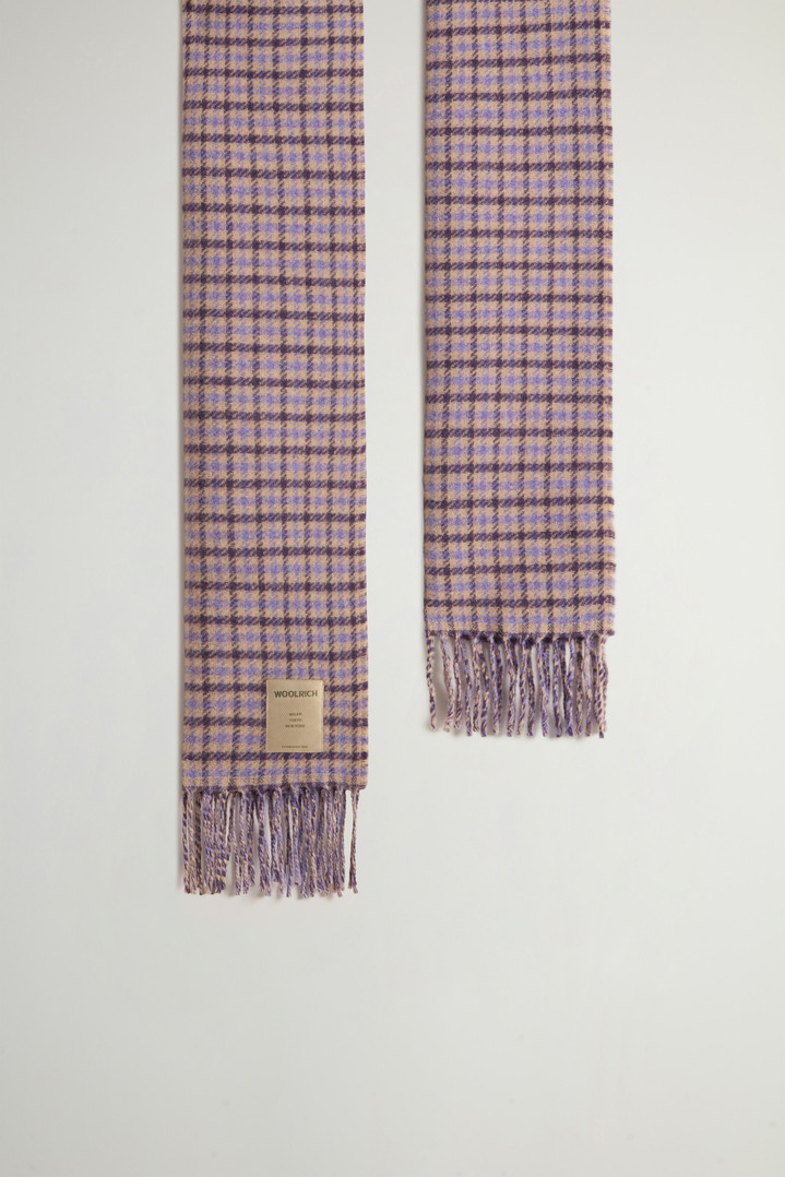 Pure Wool Jacquard Check Scarf Purple photo 2 | Woolrich