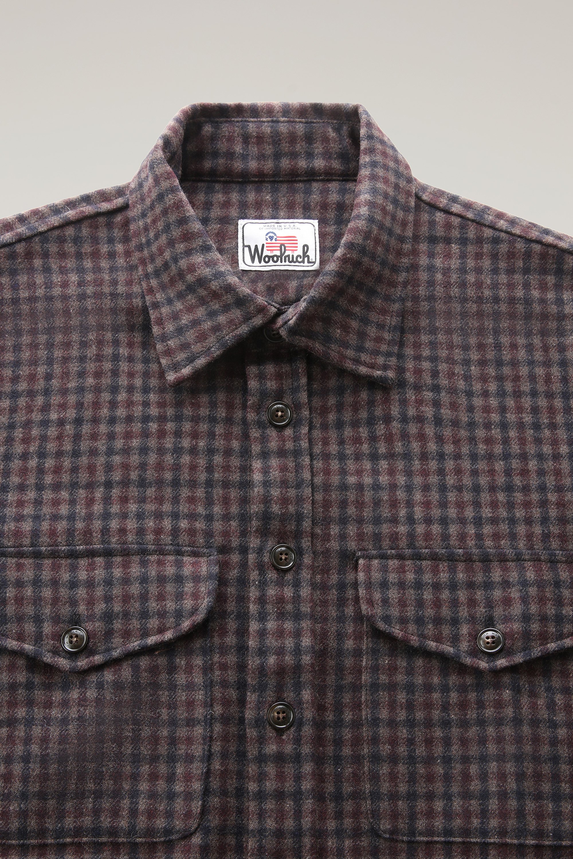 Wool Blend Oxbow Flannel Overshirt - Made in USA Brown photo 6 | Woolrich