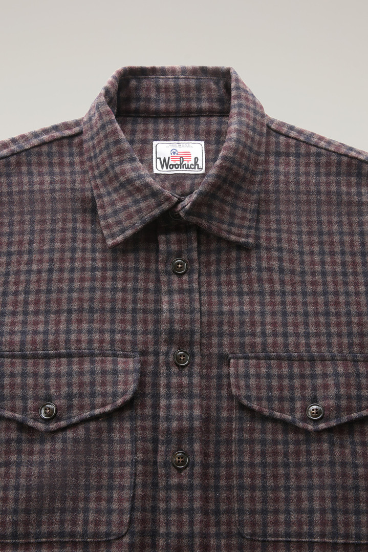 Wool Blend Oxbow Flannel Overshirt - Made in USA Brown photo 6 | Woolrich