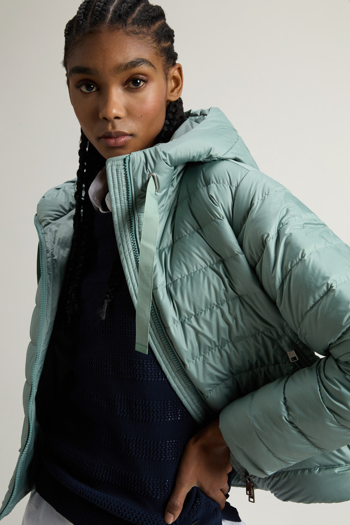 Padded Microfiber Jacket with Hood Green photo 4 | Woolrich