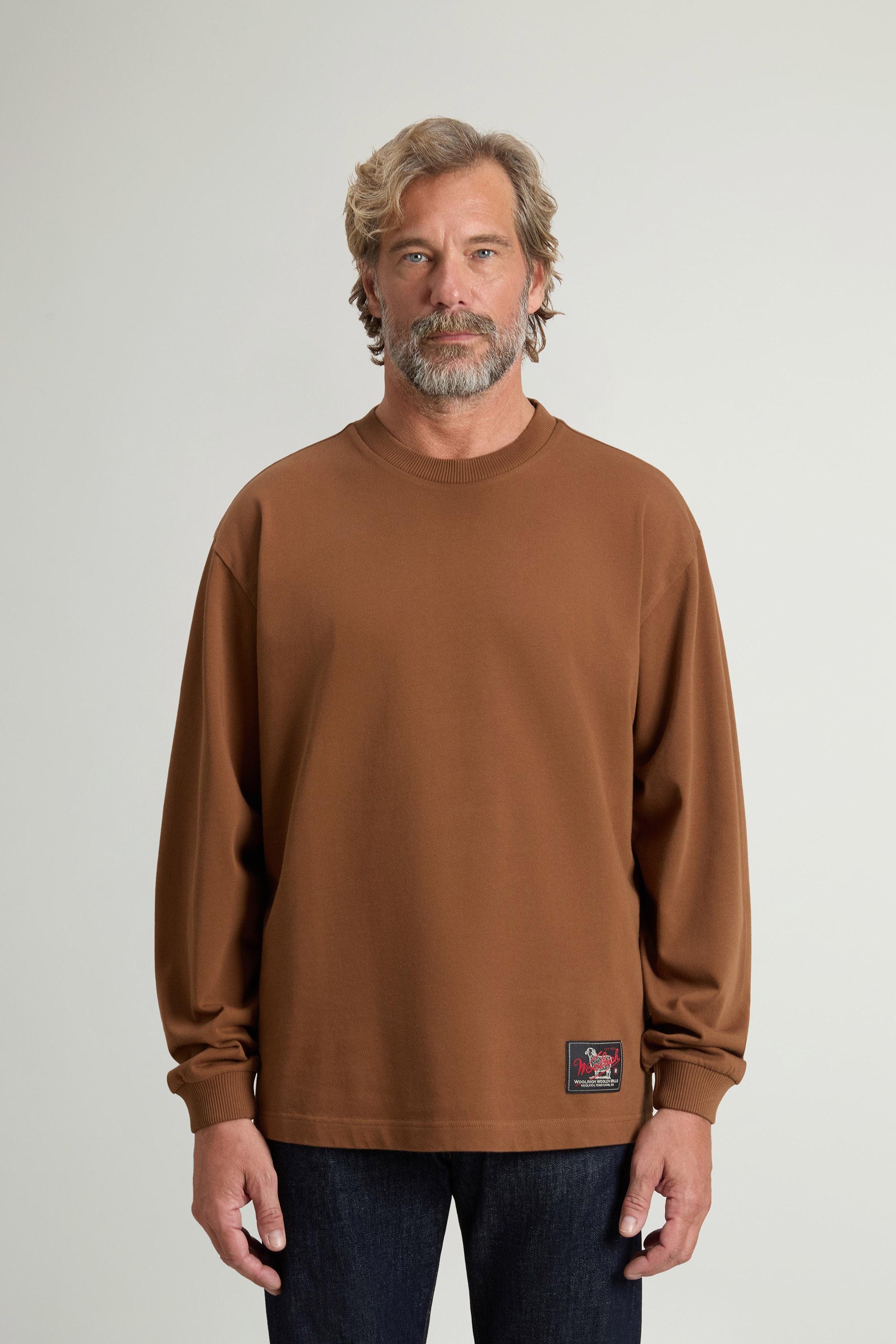Langarmoberteil aus reiner Baumwolle Braun photo 1 | Woolrich