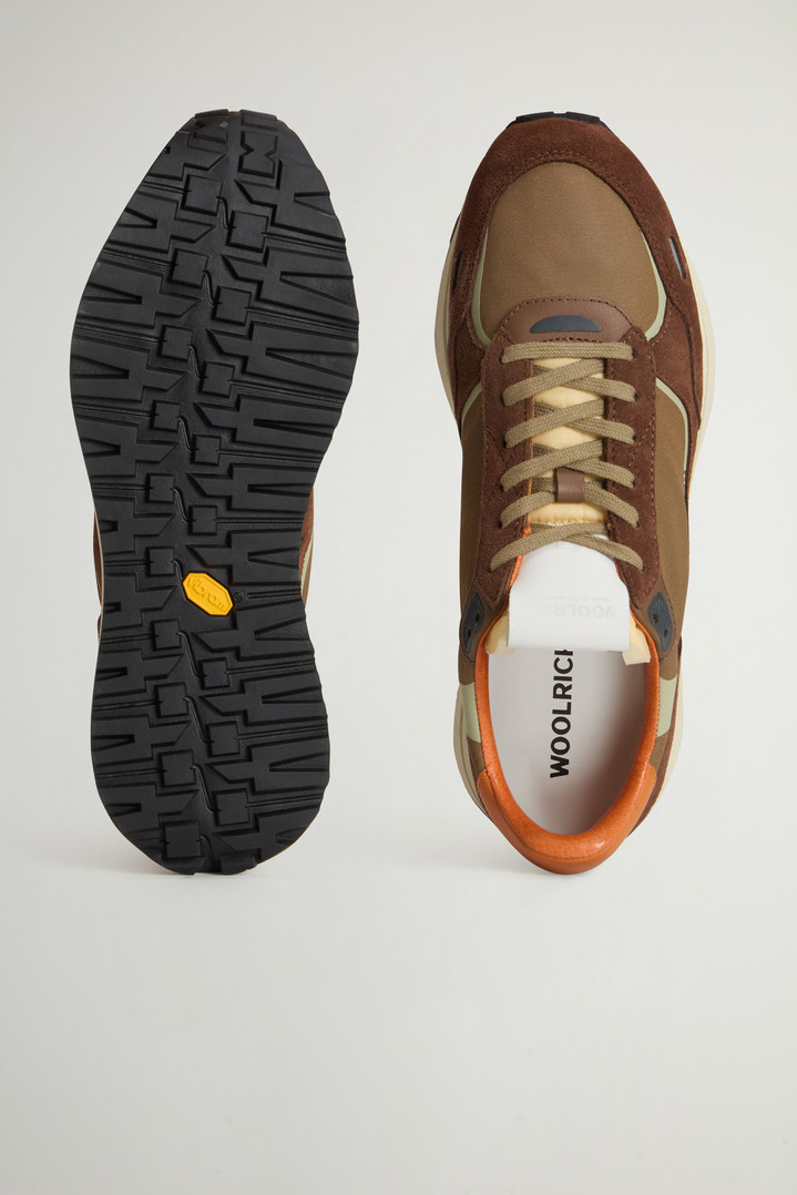 Retro Sneakers in Nylon with Leather Details Brown photo 4 | Woolrich