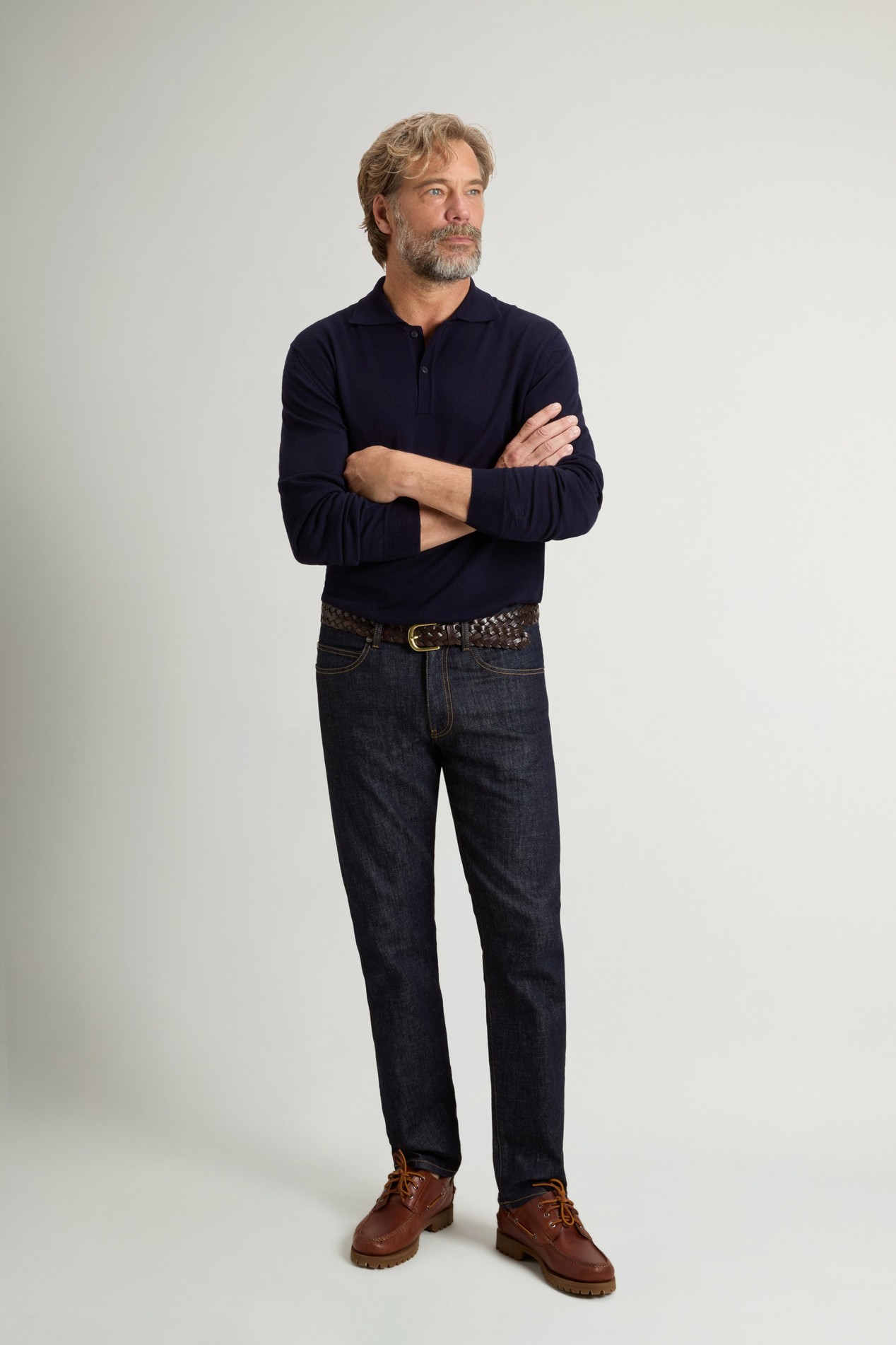 Polo in maglia di pura lana vergine Merino Blu photo 2 | Woolrich