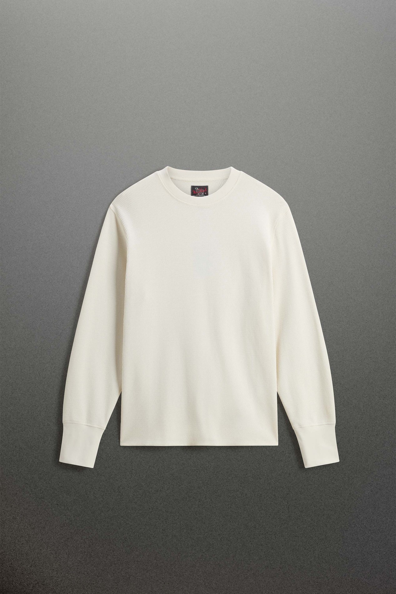 Long-Sleeved Pure Cotton Jacquard Sweater White photo 1 | Woolrich
