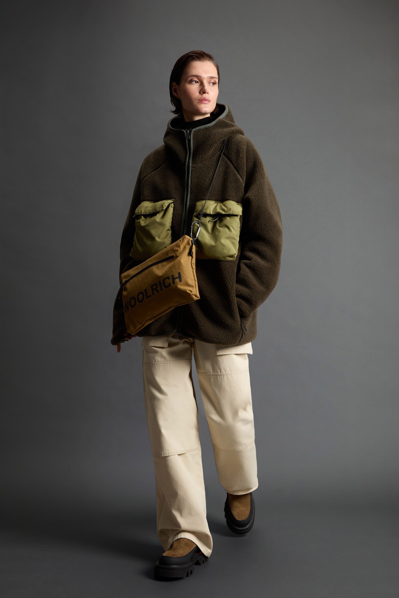 Felpa ibrida full-zip con cappuccio Verde photo 4 | Woolrich