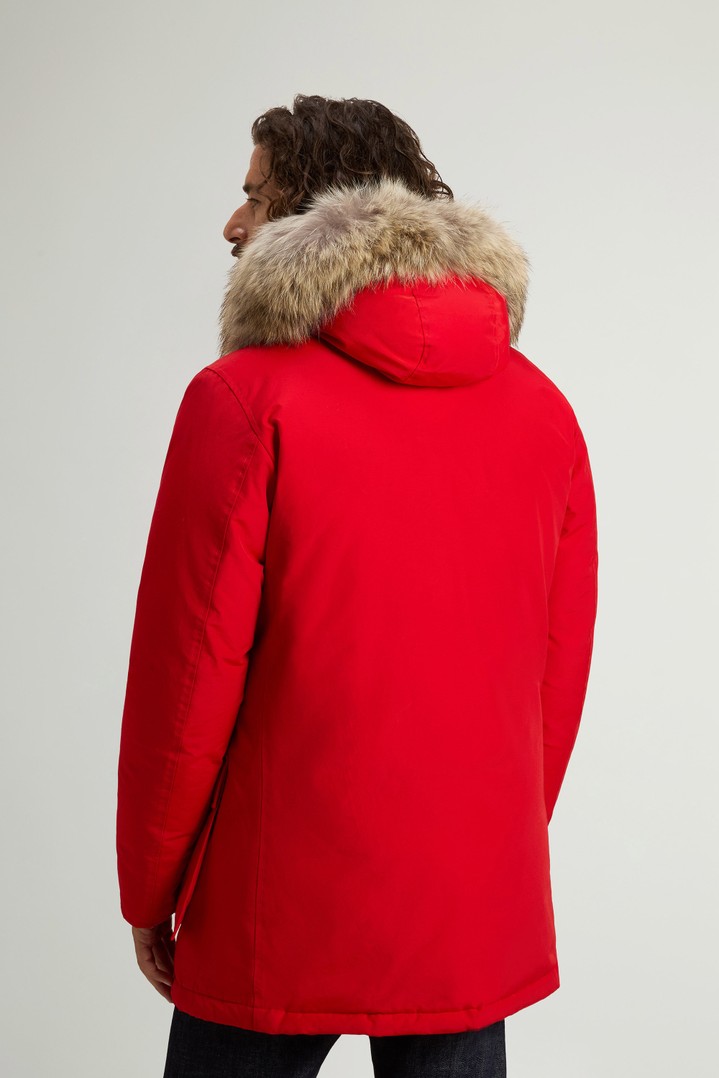 Arctic Parka in Ramar Cloth with Detachable Fur Trim Red photo 3 | Woolrich