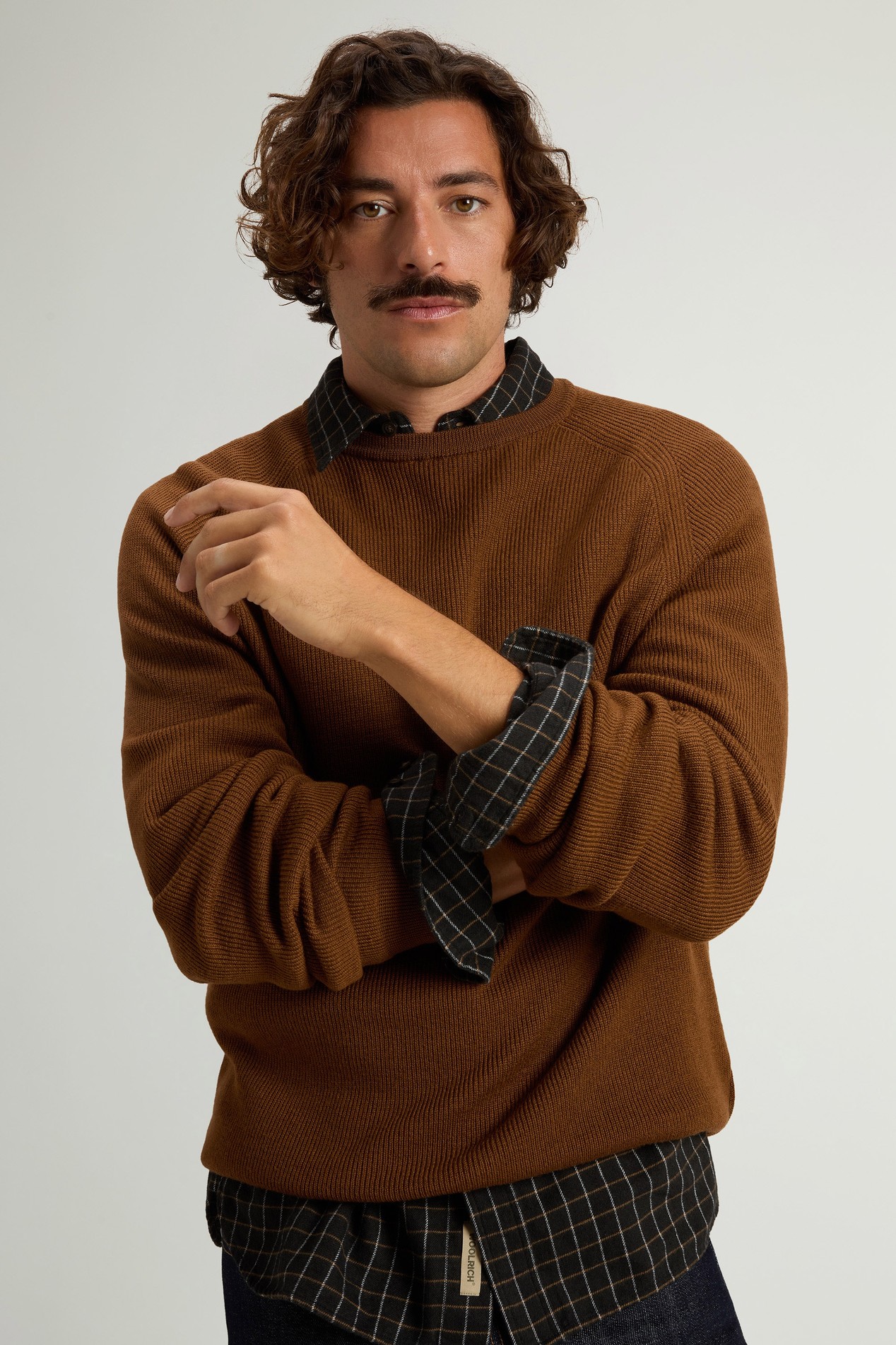 Crewneck Sweater in Pure Merino Virgin Wool Brown photo 4 | Woolrich