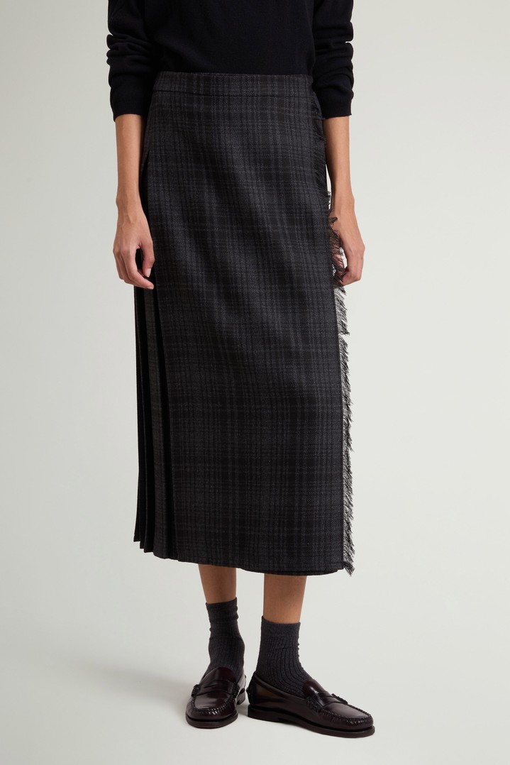 Checked Skirt in Wool Blend Gray photo 1 | Woolrich