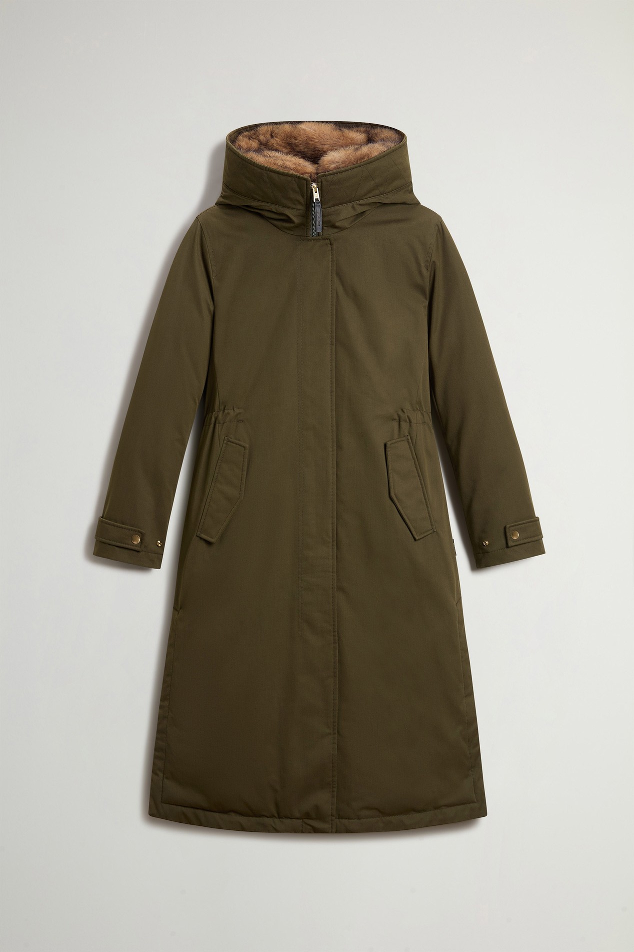 BEST COTTON FAUX FUR PARKA Vert photo 5 | Woolrich