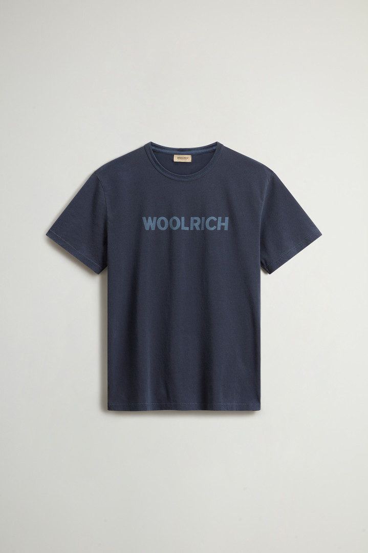 Garment-Dyed T-shirt in Light Pure Cotton Blue photo 1 | Woolrich