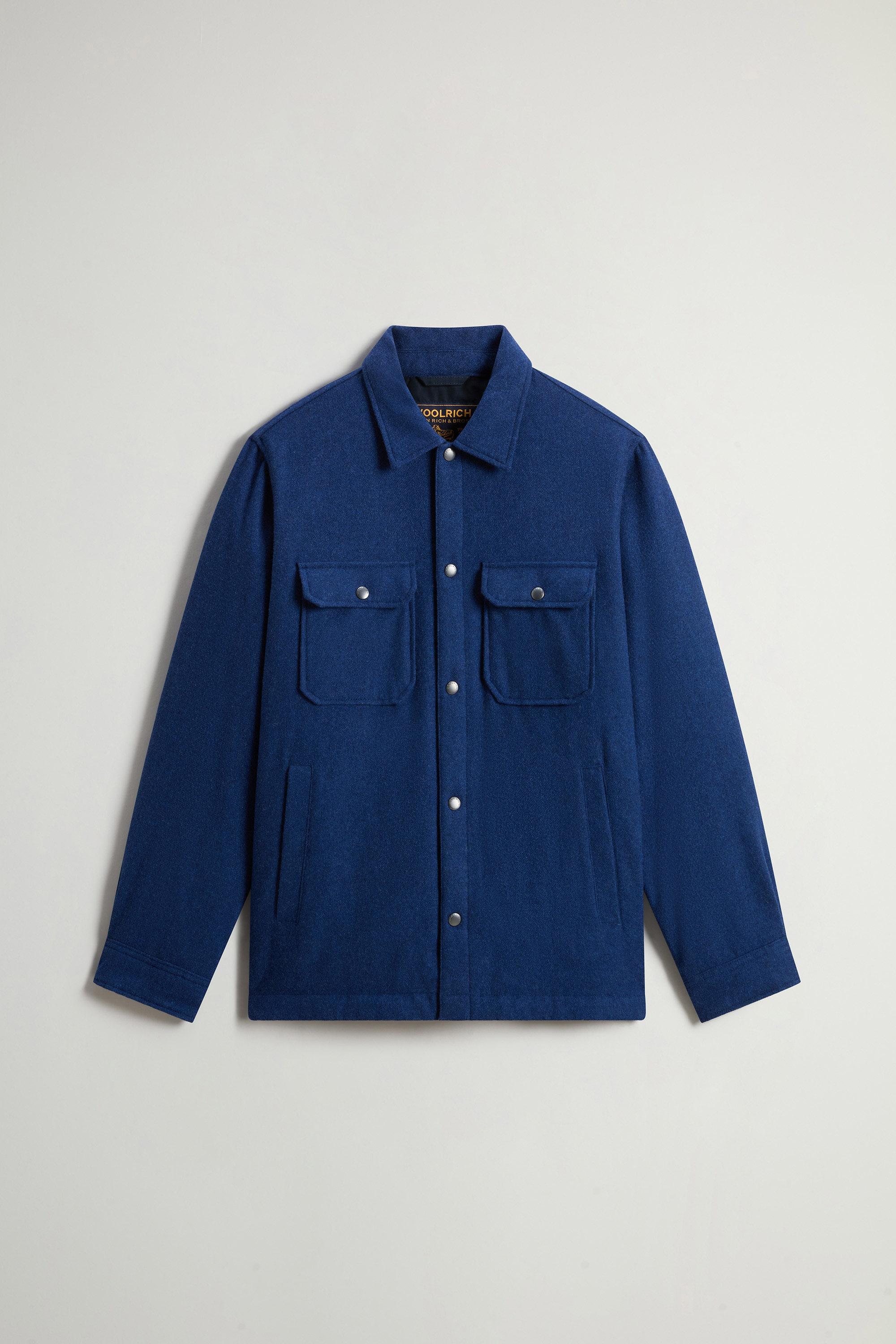 Padded Alaskan Overshirt in Recycled Melton Italian Wool Blend Blue photo 1 | Woolrich