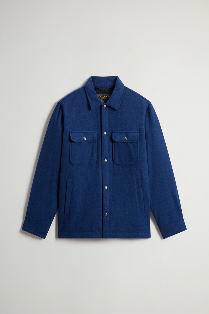 Padded Alaskan Overshirt in Recycled Melton Italian Wool Blend Blue photo 1 | Woolrich