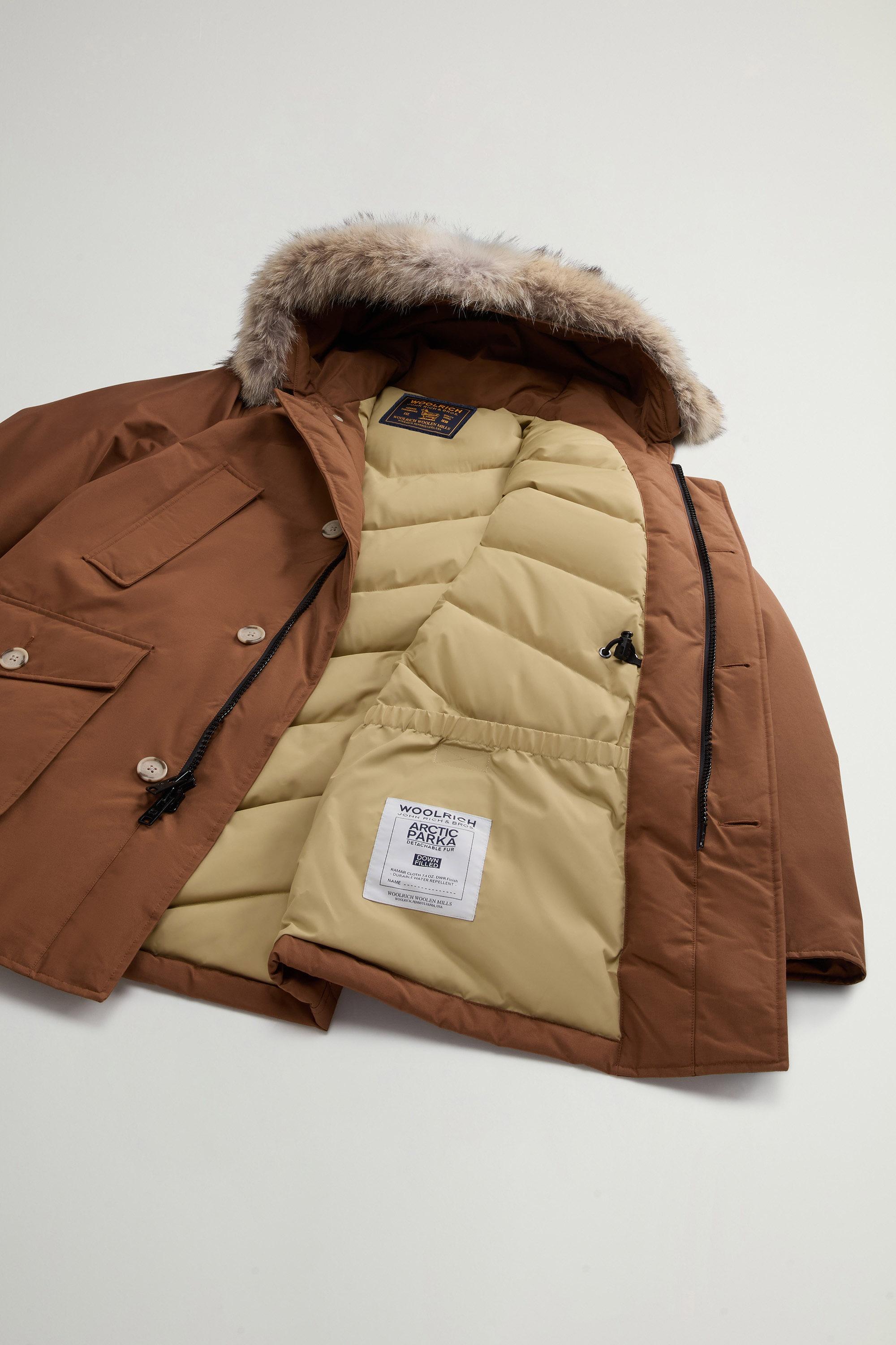 Arctic Parka in Ramar Cloth with Detachable Fur Trim Brown photo 8 | Woolrich
