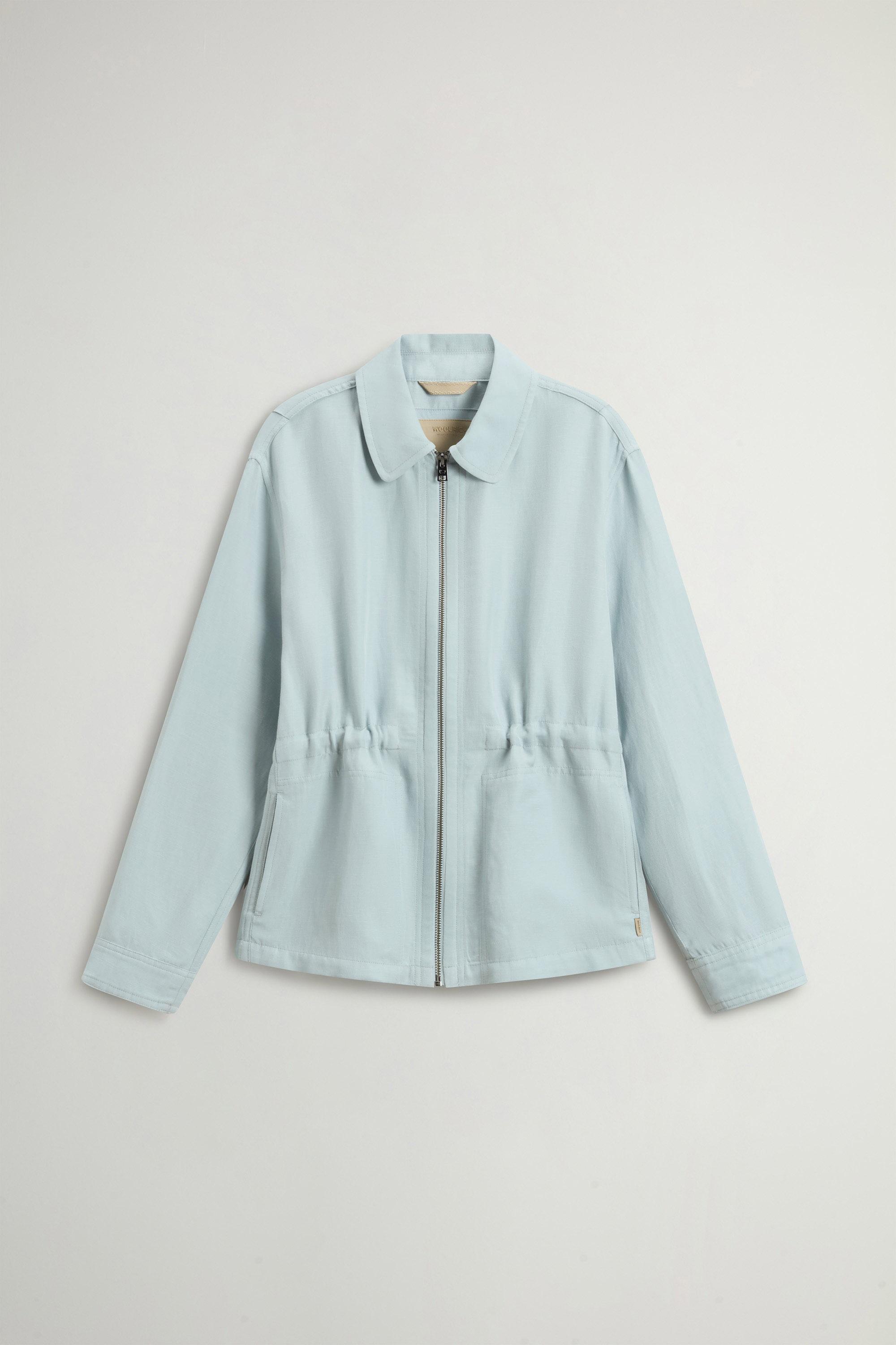 Overshirt in Linen Blend Blue photo 5 | Woolrich