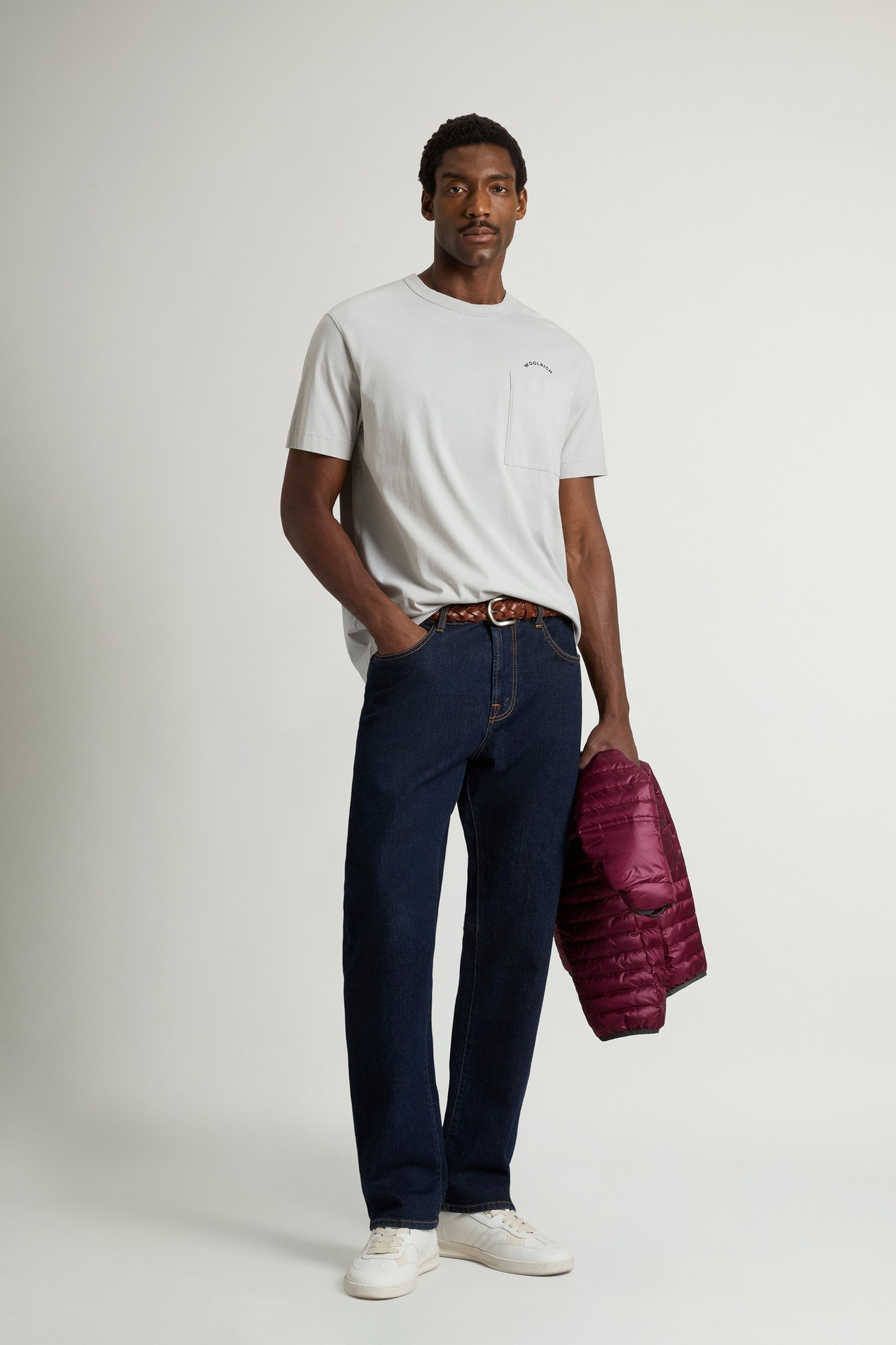 T-Shirt in Pure Cotton with Small Pocket Gray photo 2 | Woolrich