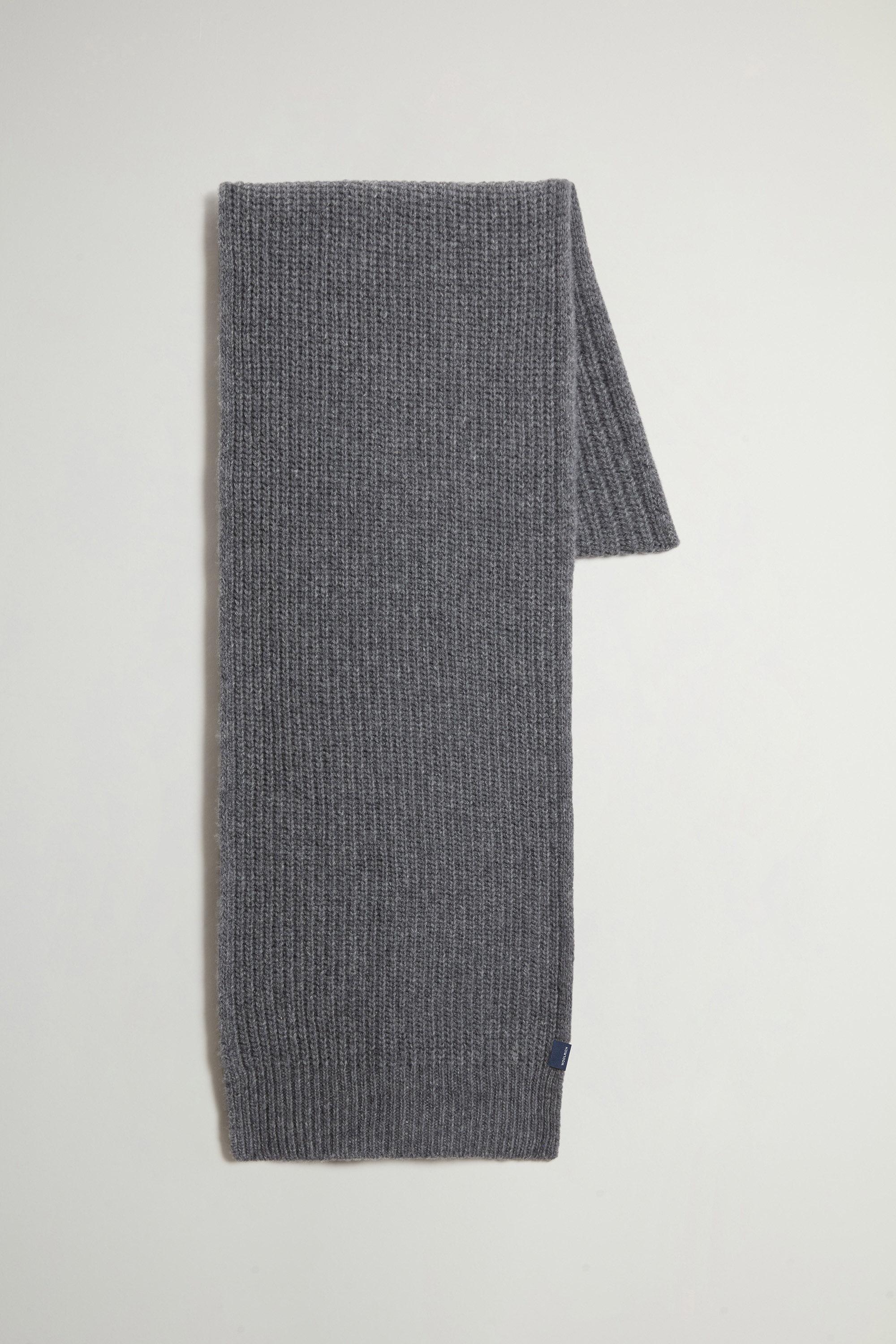 Ribbed Scarf in Virgin Wool and Cashmere Gray photo 1 | Woolrich