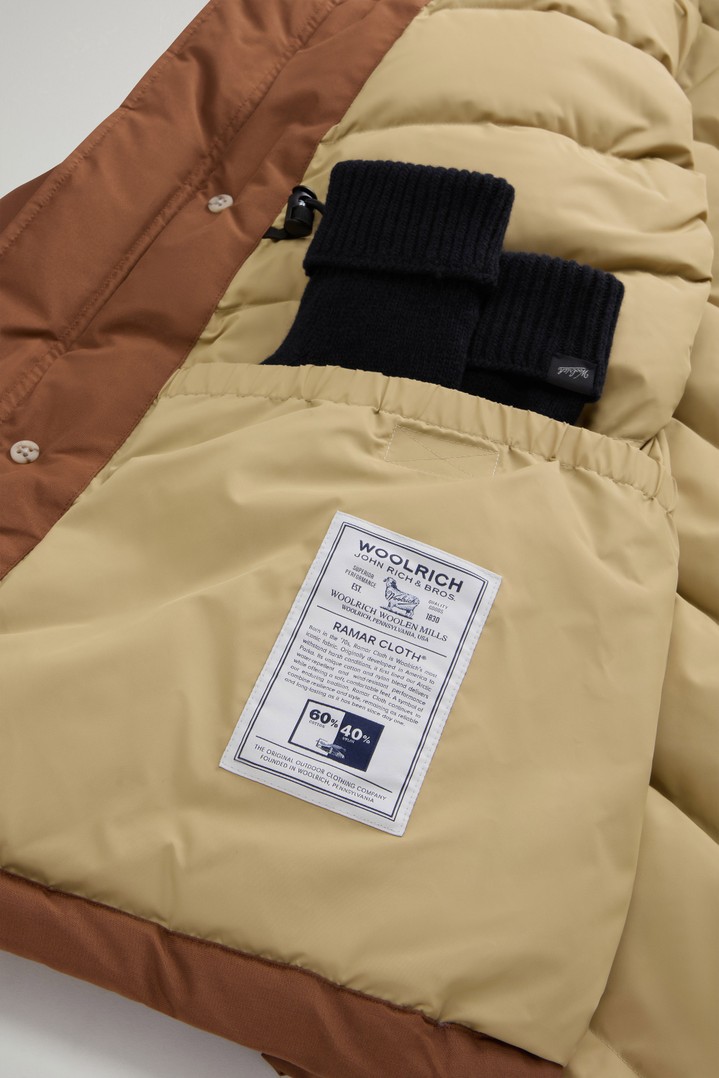 Arctic Parka in Ramar Cloth with Detachable Fur Trim Brown photo 9 | Woolrich