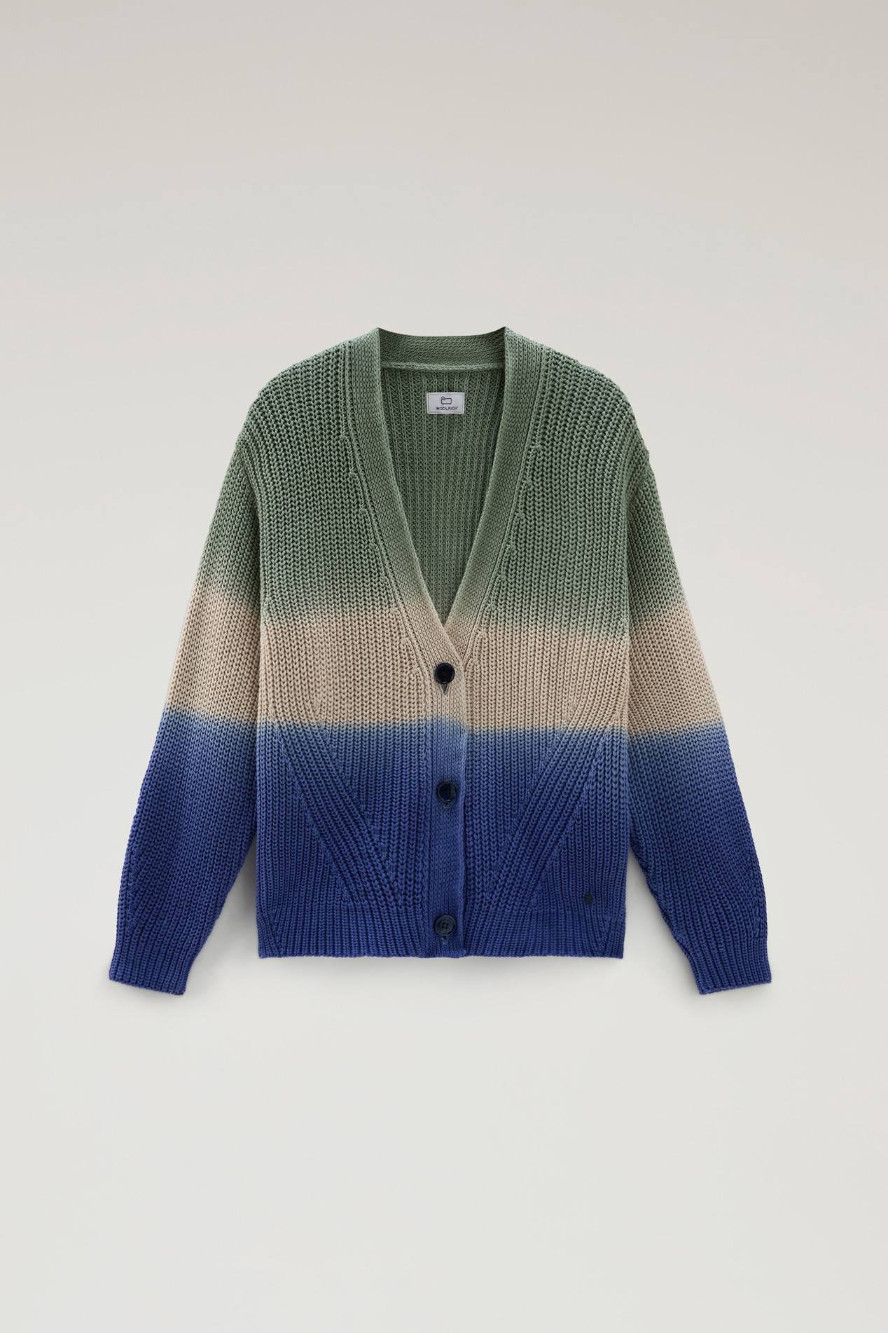 Pure Cotton Cardigan with Color Shades Green photo 1 | Woolrich