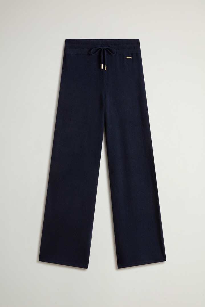 Wide-Leg Pants in Virgin Wool and Cashmere Blend Blue photo 3 | Woolrich