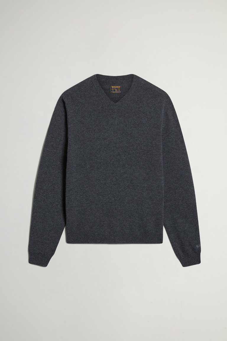 Pullover aus reiner Schurwolle mit V-Ausschnitt Grau photo 1 | Woolrich