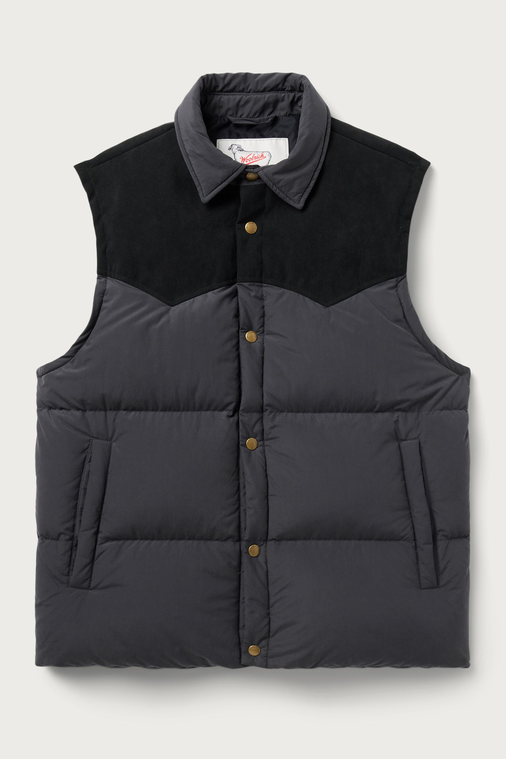 Padded Vest with Alcantara Yoke - One Of These Days / Woolrich Gray photo 1 | Woolrich