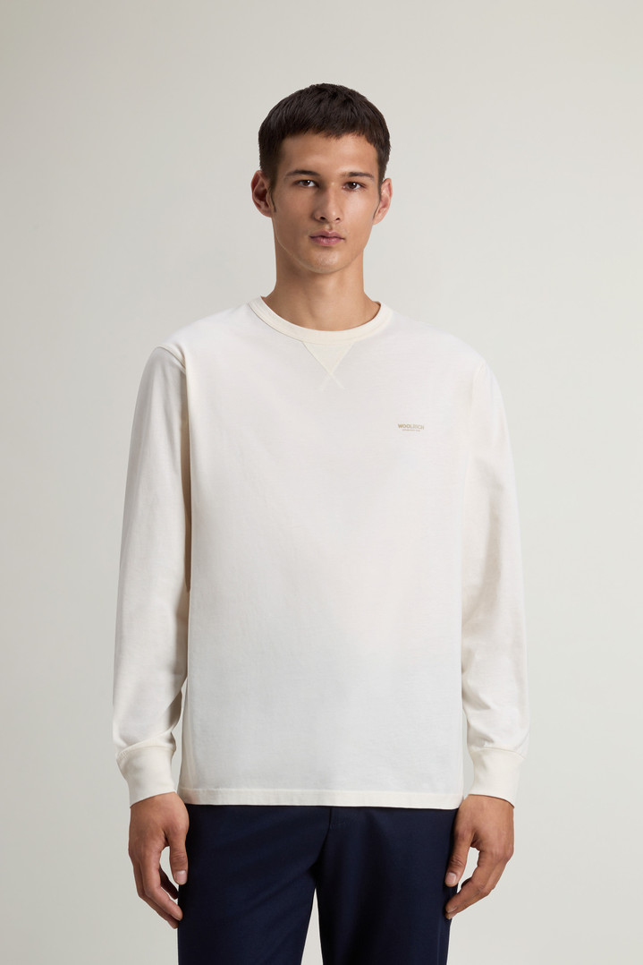 Long-Sleeve T-shirt in Pure Cotton White photo 1 | Woolrich