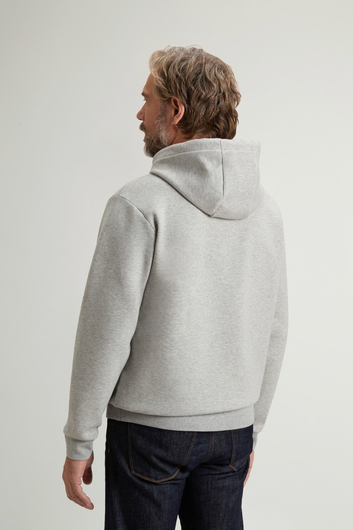 Hooded Sweatshirt in Cotton-Blend Interlock Gray photo 3 | Woolrich