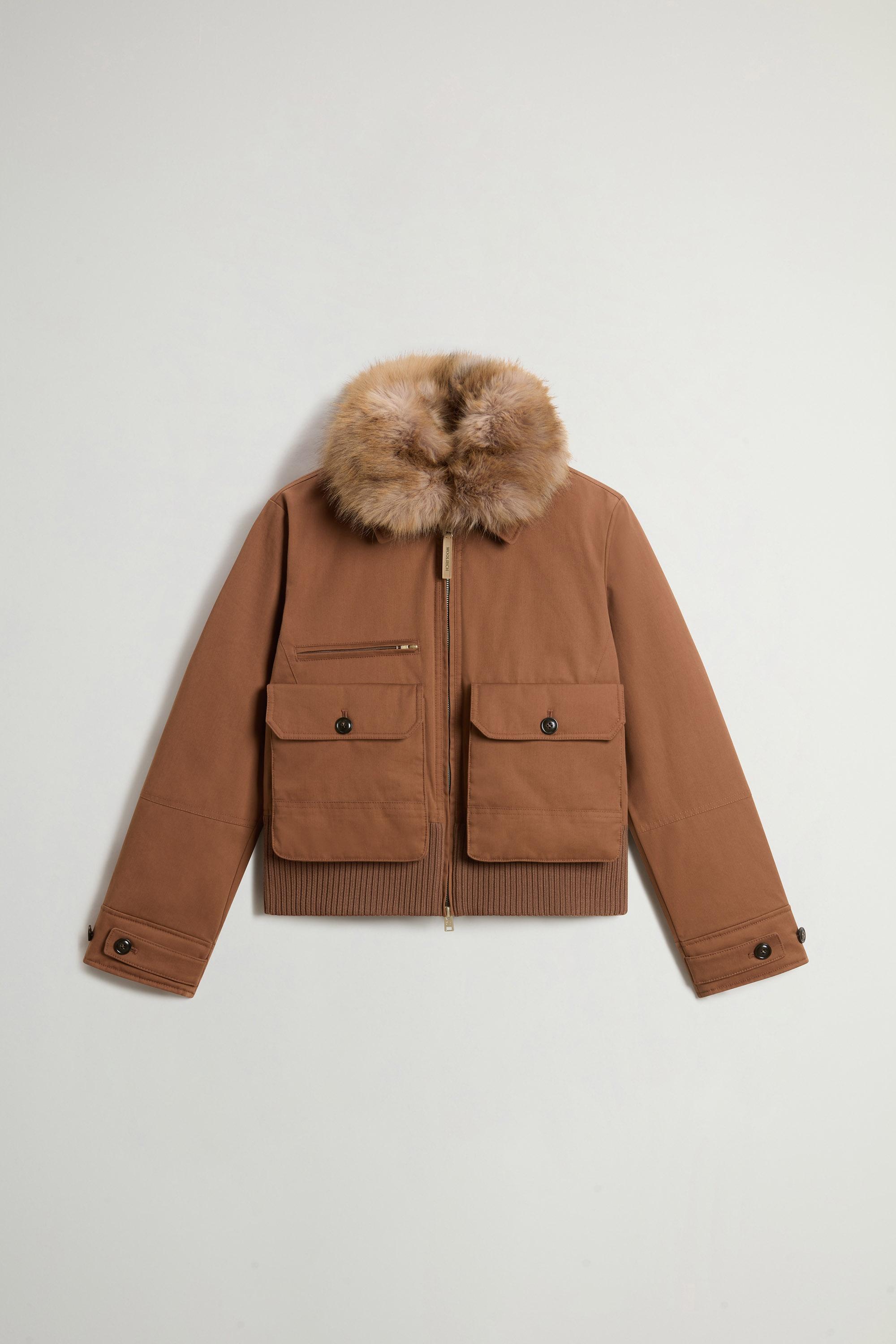 BEST COTTON FAUX FUR BOMBER Marron photo 5 | Woolrich