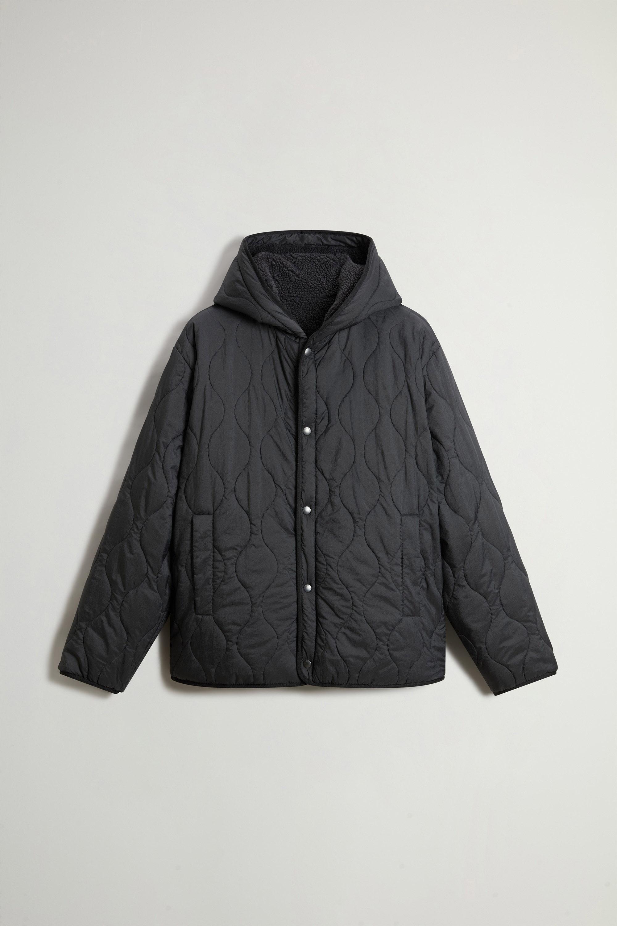 Reversible Hooded Jacket in Nylon and Sherpa Gray photo 5 | Woolrich