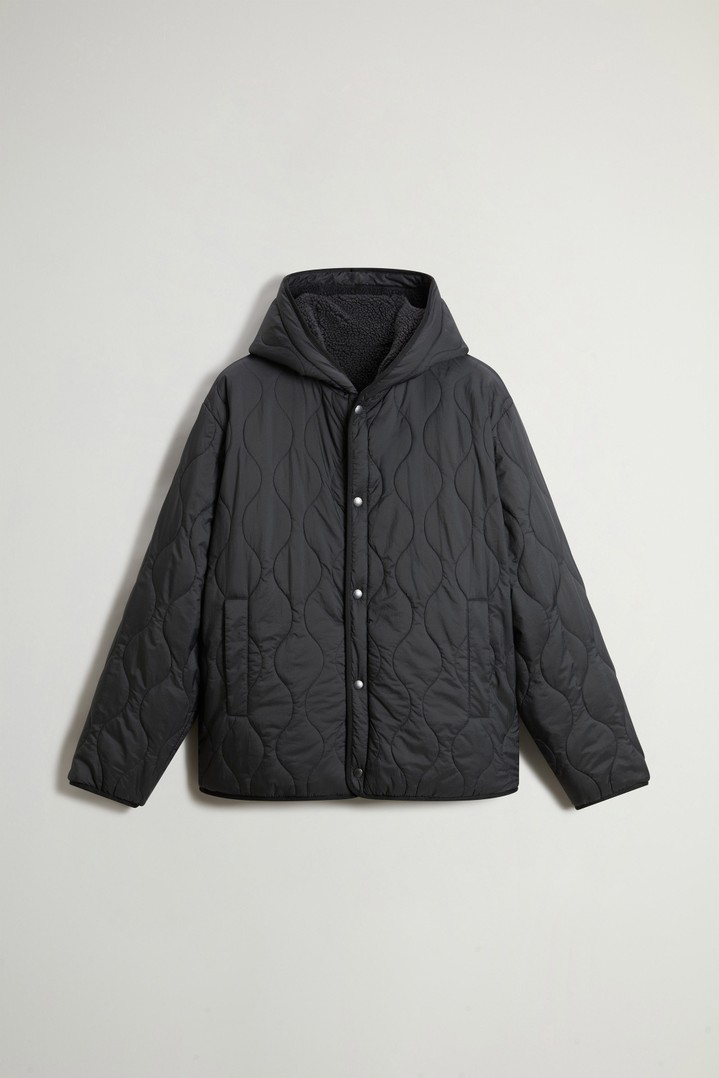 Reversible Hooded Jacket in Nylon and Sherpa Gray photo 5 | Woolrich