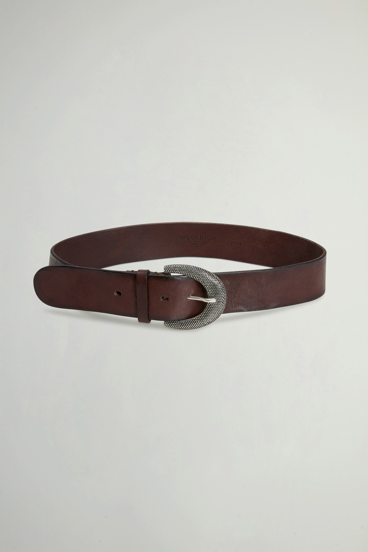 Belt in Distressed-Effect Leather Brown photo 1 | Woolrich