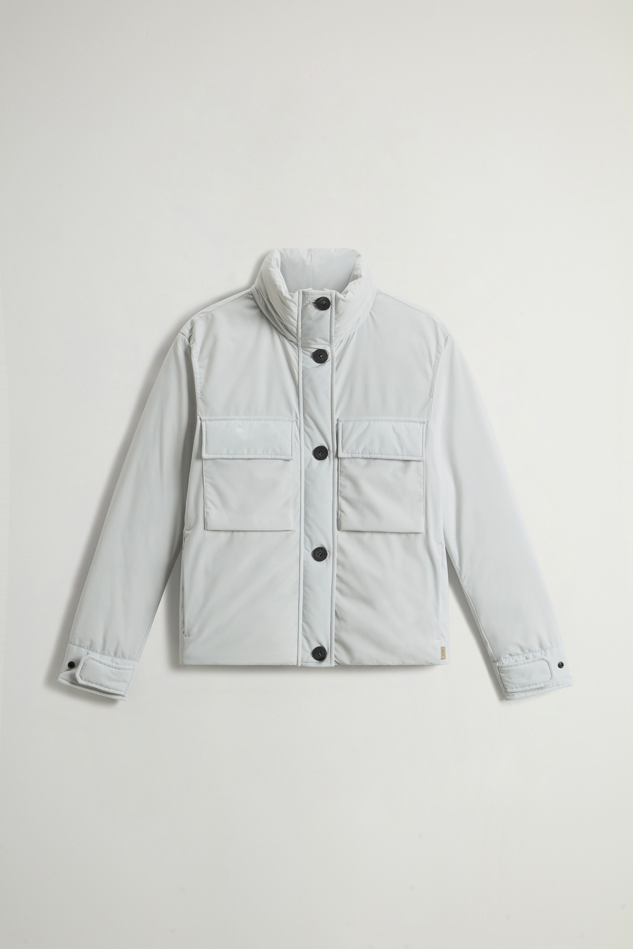 Cloud Jacket with Stand-Up Collar and Packable Hood Gray photo 5 | Woolrich