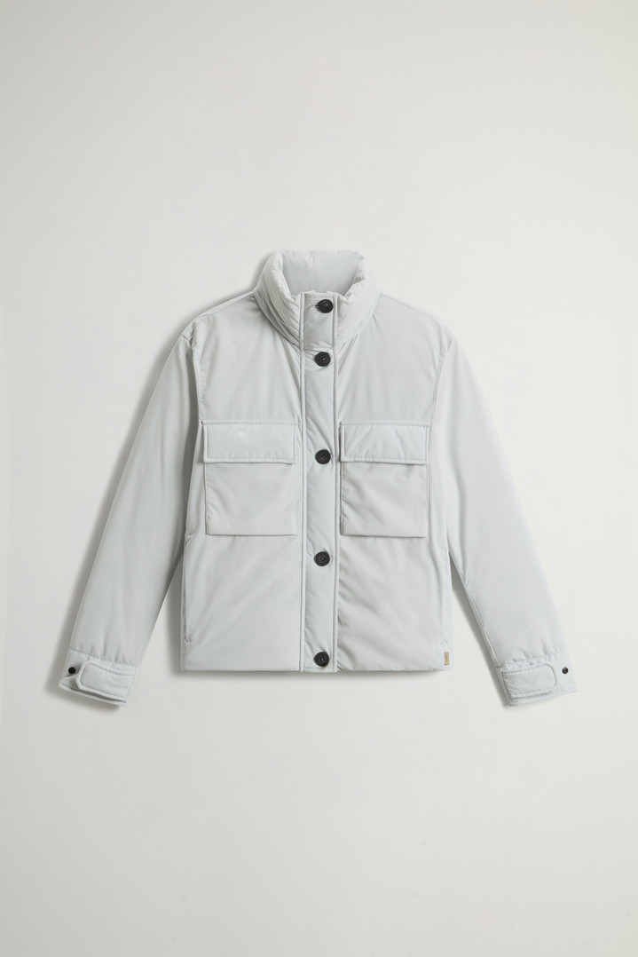 Cloud Jacket with Stand-Up Collar and Packable Hood Gray photo 5 | Woolrich