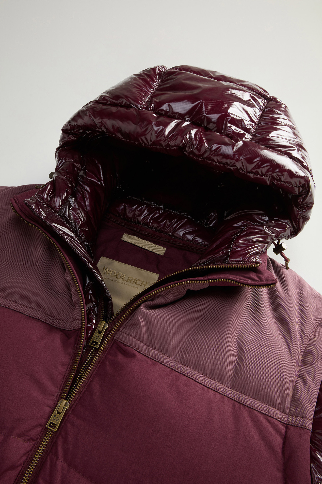 Hybrid Down Jacket with Removable Sleeves and Hood Burgundy photo 6 | Woolrich