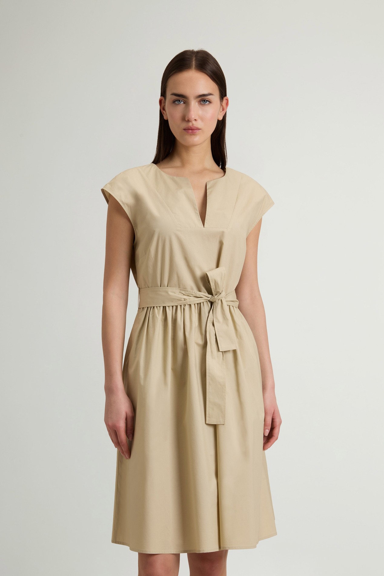 POPLIN SHORT DRESS Beige photo 1 | Woolrich