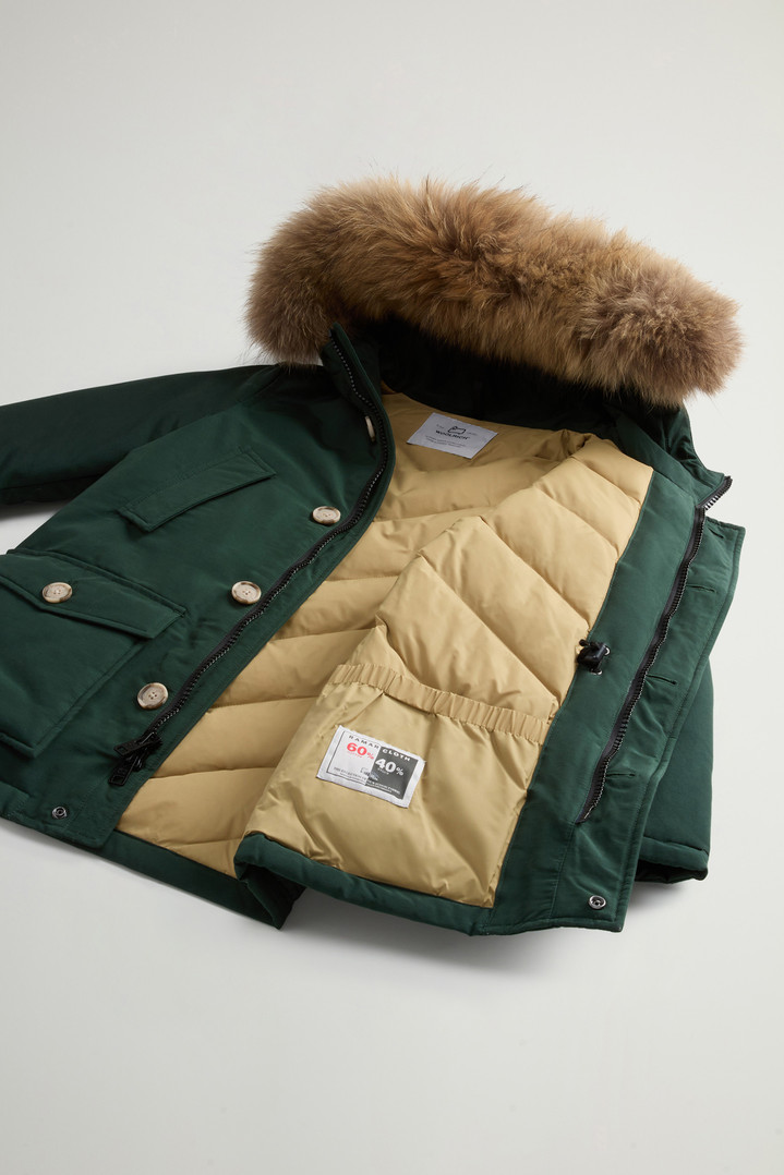 Boy's Arctic Parka in Ramar Cloth with Detachable Fur Green photo 5 | Woolrich
