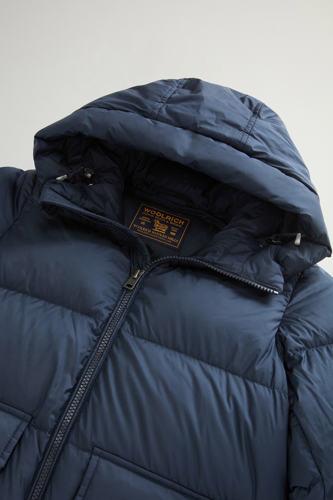 Boys' Sierra Jacket in Quilted Microfiber with Hood Blue photo 3 | Woolrich