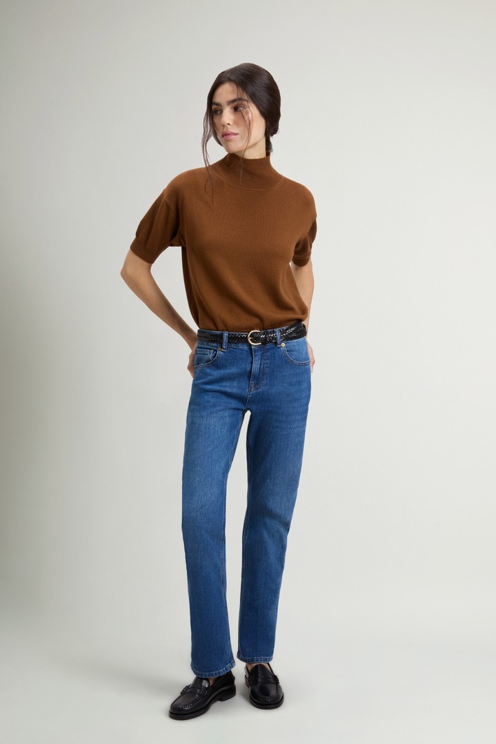 Knit Turtleneck T-Shirt in Pure Merino Virgin Wool Brown photo 2 | Woolrich