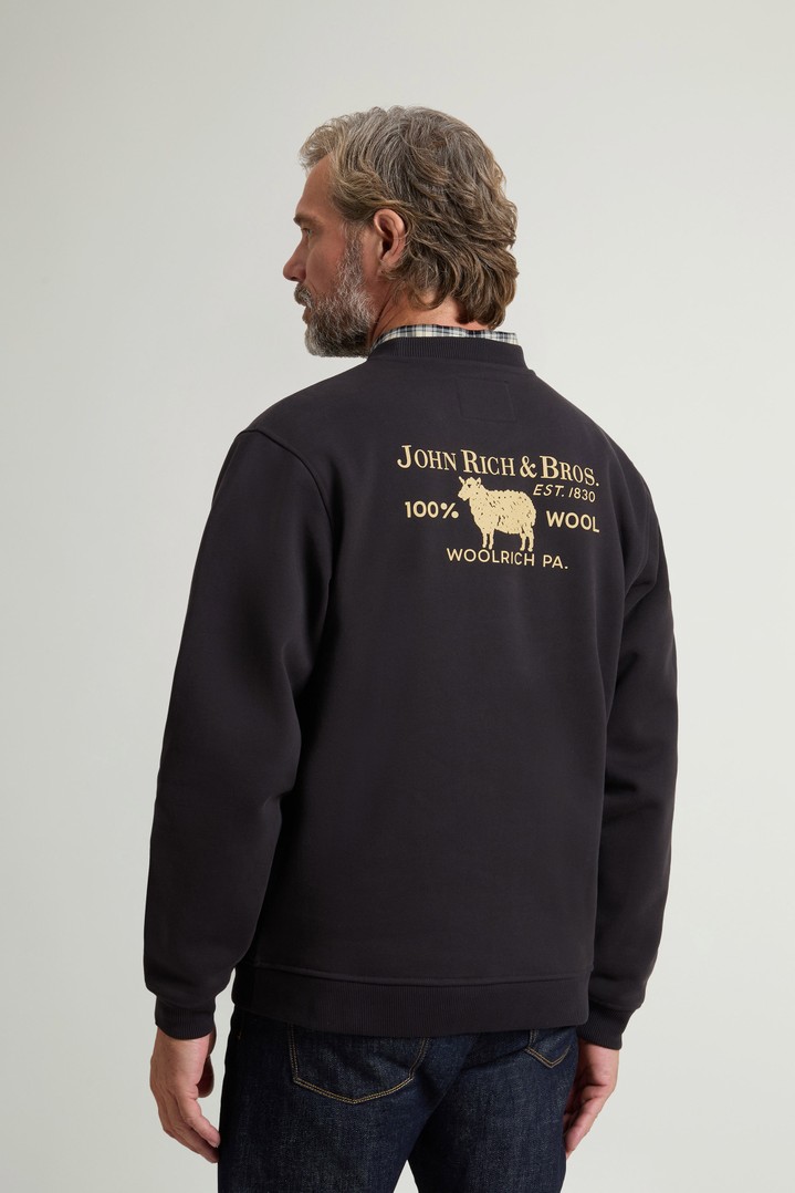 Crewneck Sweatshirt in Cotton Blend with Print Black photo 3 | Woolrich