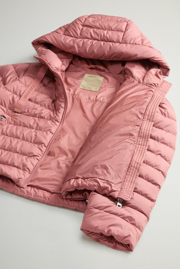 Gefütterte Jacke aus Mikrofaser mit Kapuze Rosa photo 4 | Woolrich