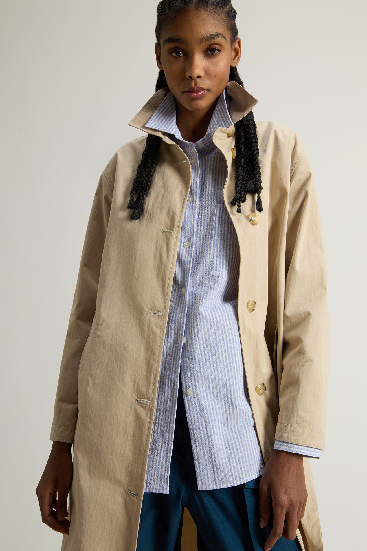 Overcoat in Limonta Cotton Blend Beige photo 4 | Woolrich