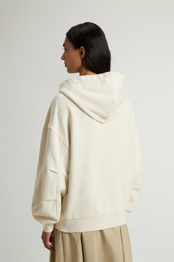 Full-Zipper Hoodie in Pure Cotton White photo 3 | Woolrich