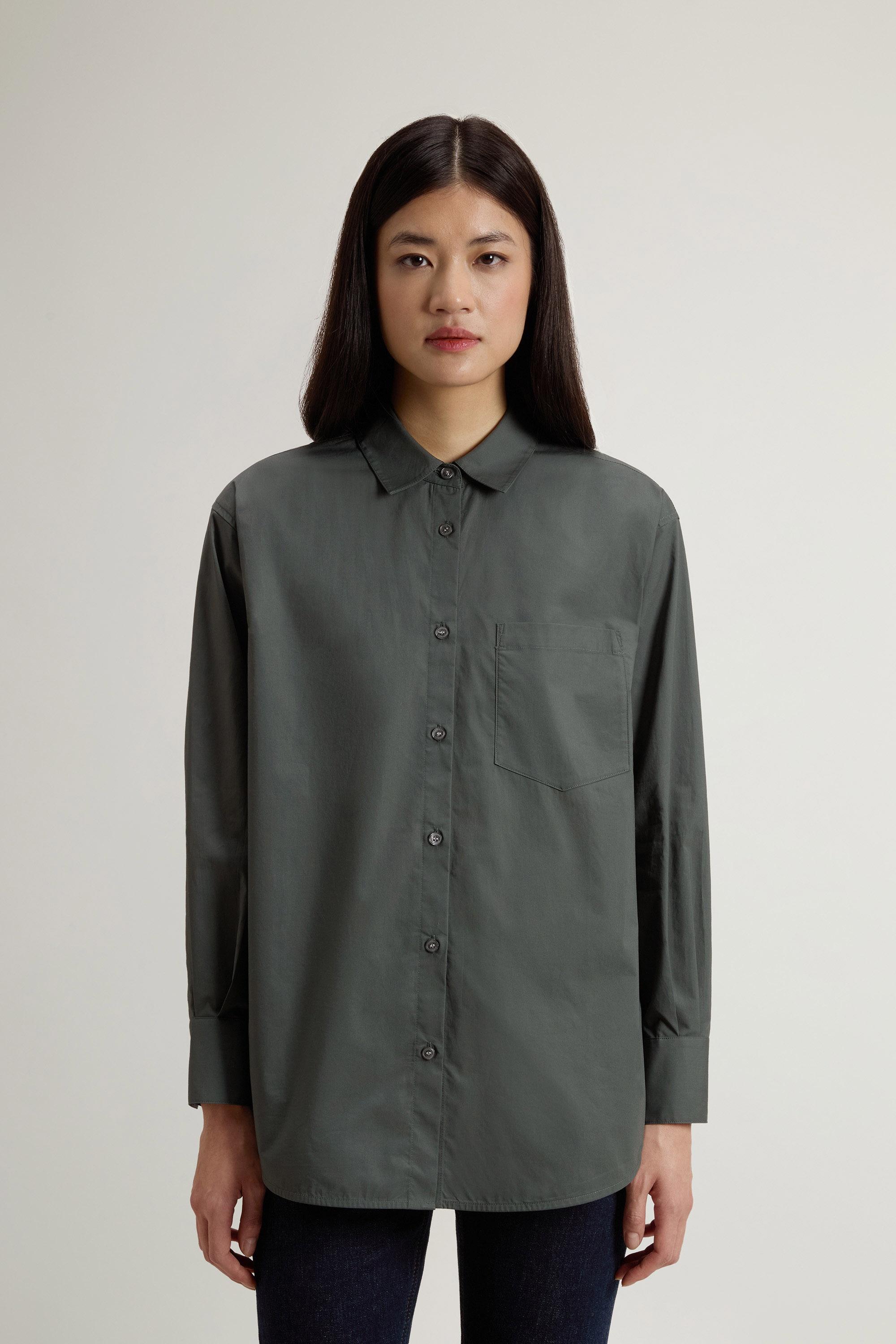 Boyfriend Shirt in Pure Cotton Poplin Green photo 1 | Woolrich