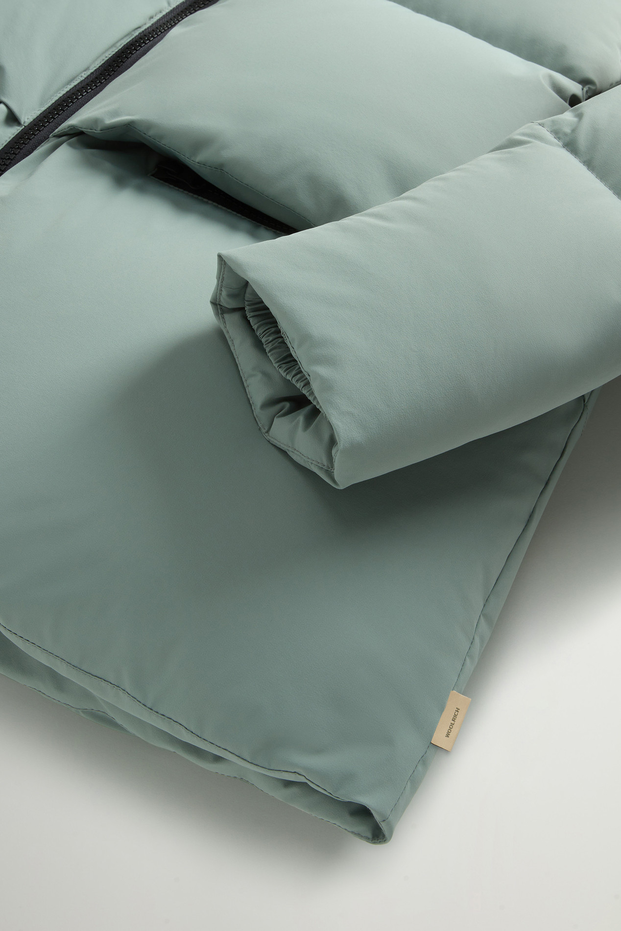 Cloud Down Jacket in Stretch Nylon with Matte Finish Green photo 8 | Woolrich