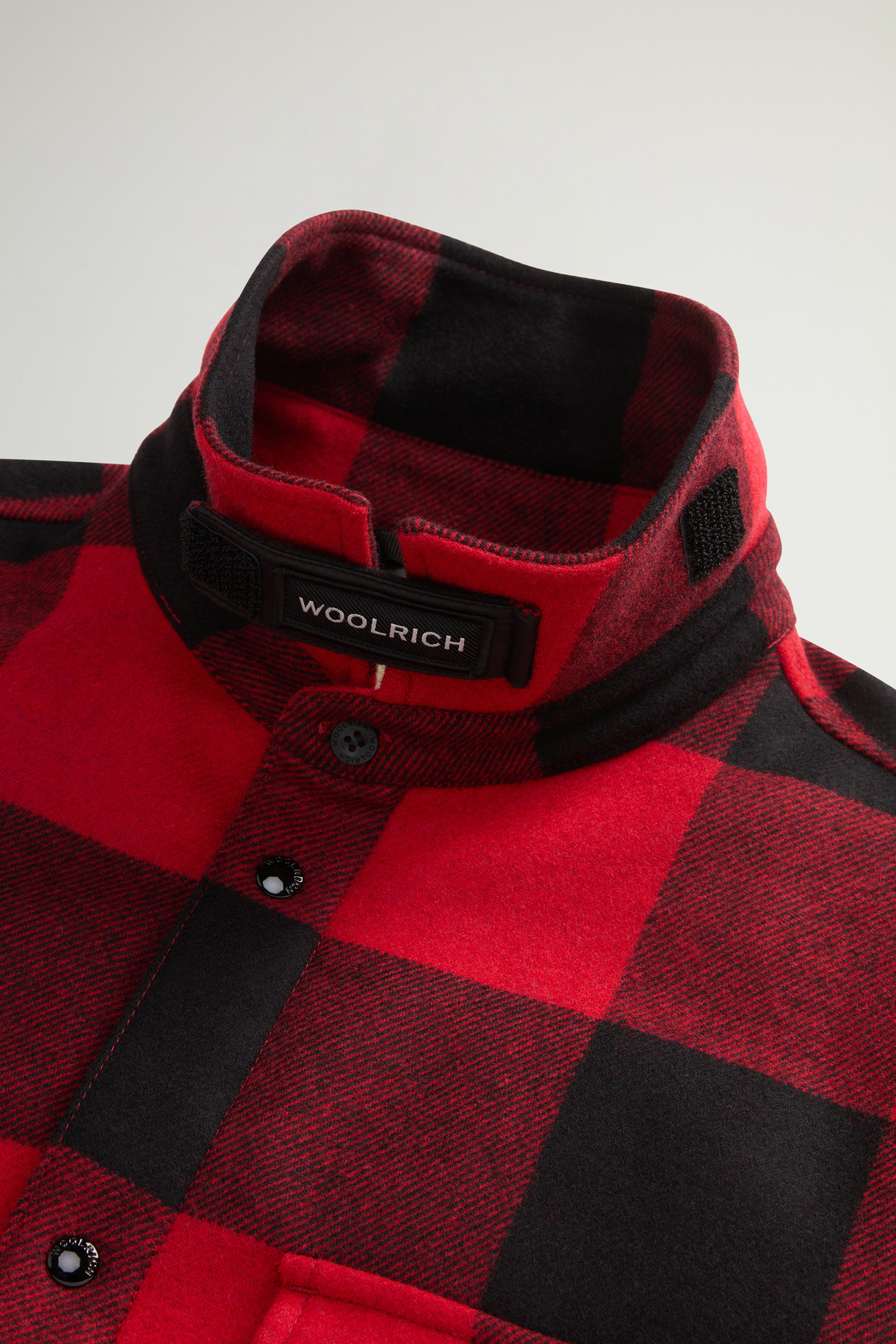 Alaskan Padded Overshirt in Checked Italian Wool Blend Red photo 3 | Woolrich