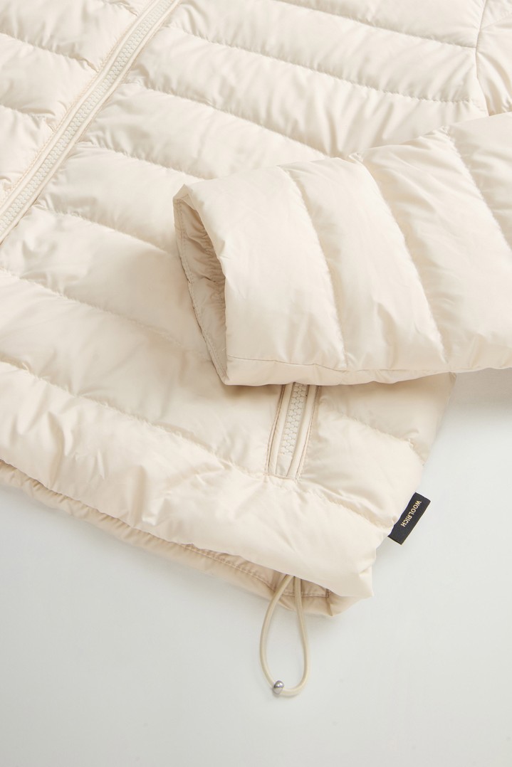 Lightweight Hooded Down Jacket in Microfiber White photo 7 | Woolrich